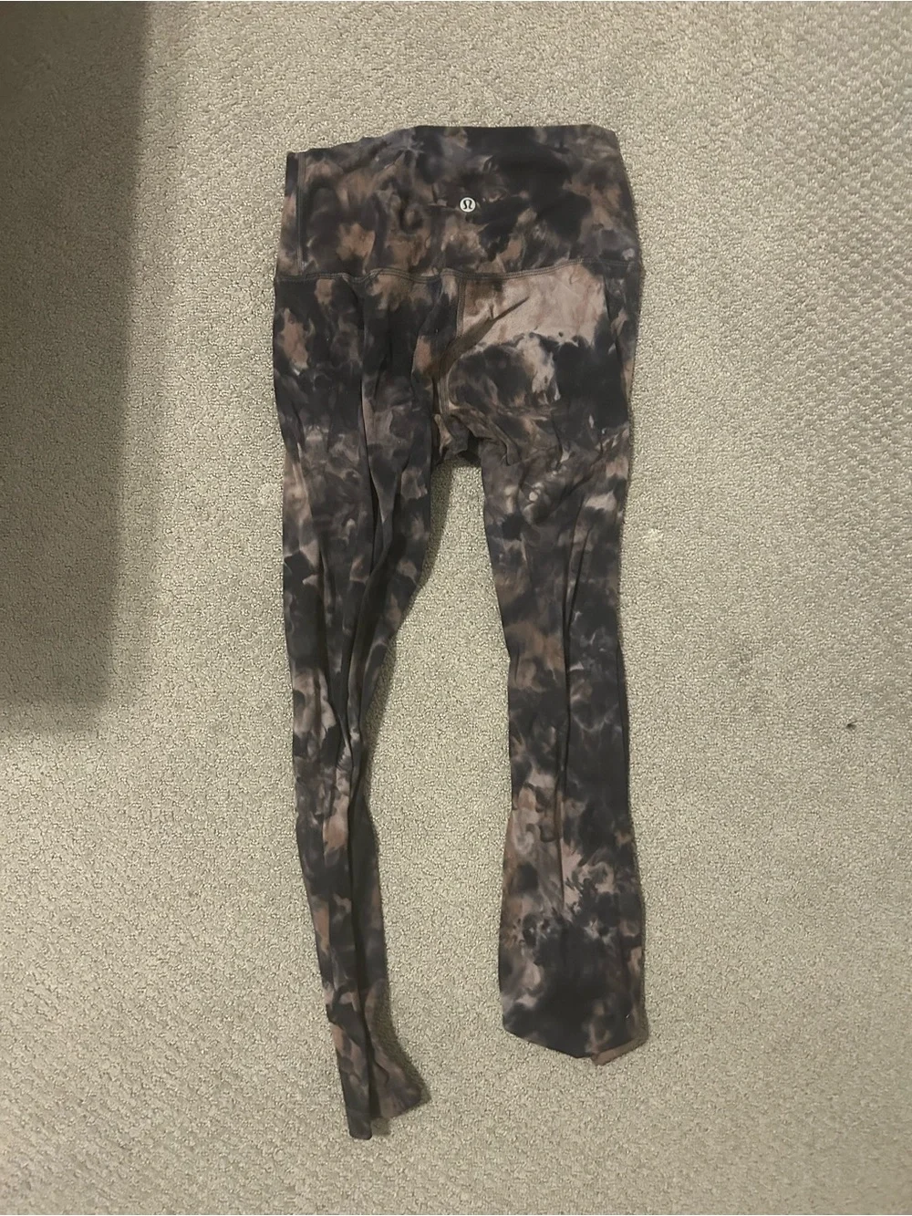 lululemon athletica High-Waist Tie-Dye Leggings in Black & Brown